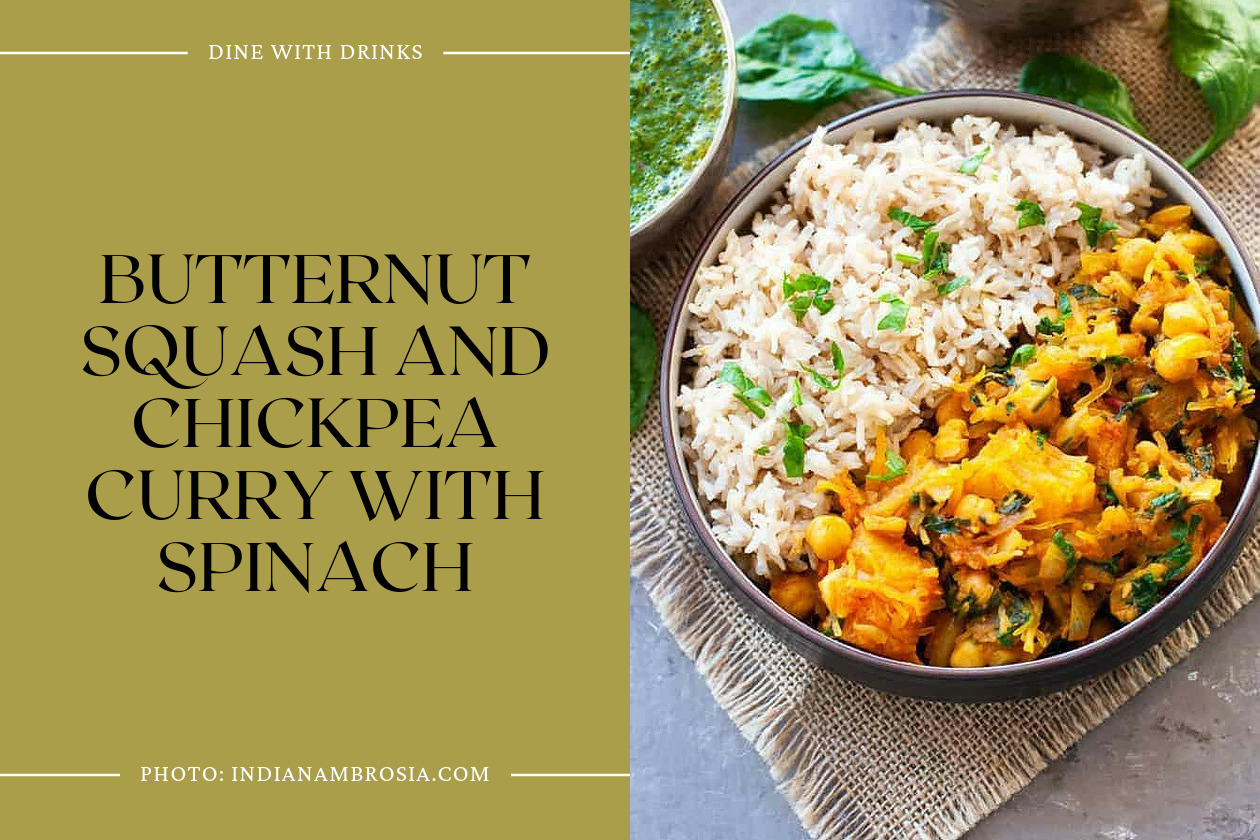 Butternut Squash And Chickpea Curry With Spinach