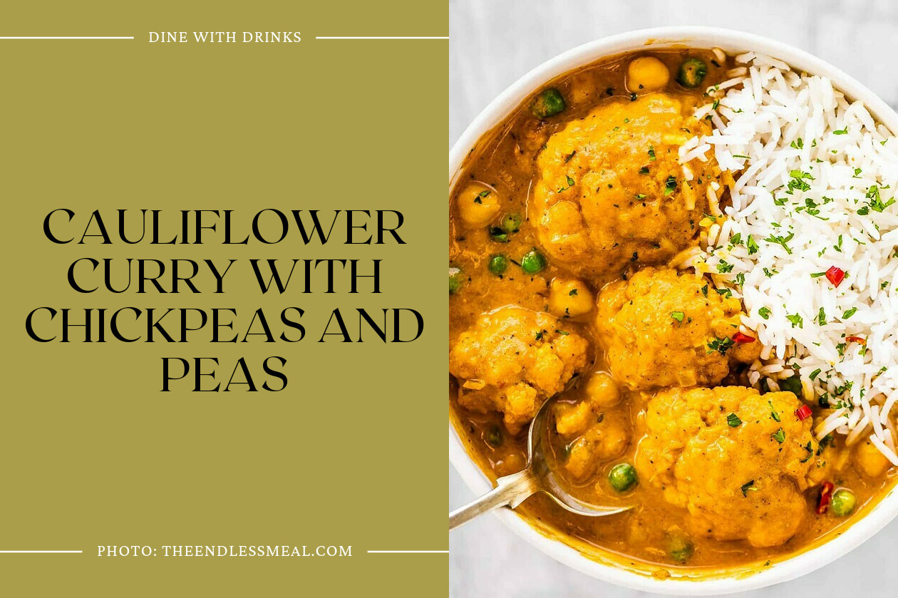Cauliflower Curry With Chickpeas And Peas