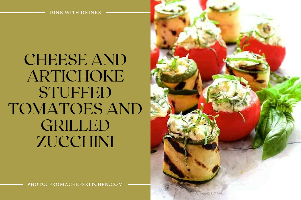Cheese And Artichoke Stuffed Tomatoes And Grilled Zucchini