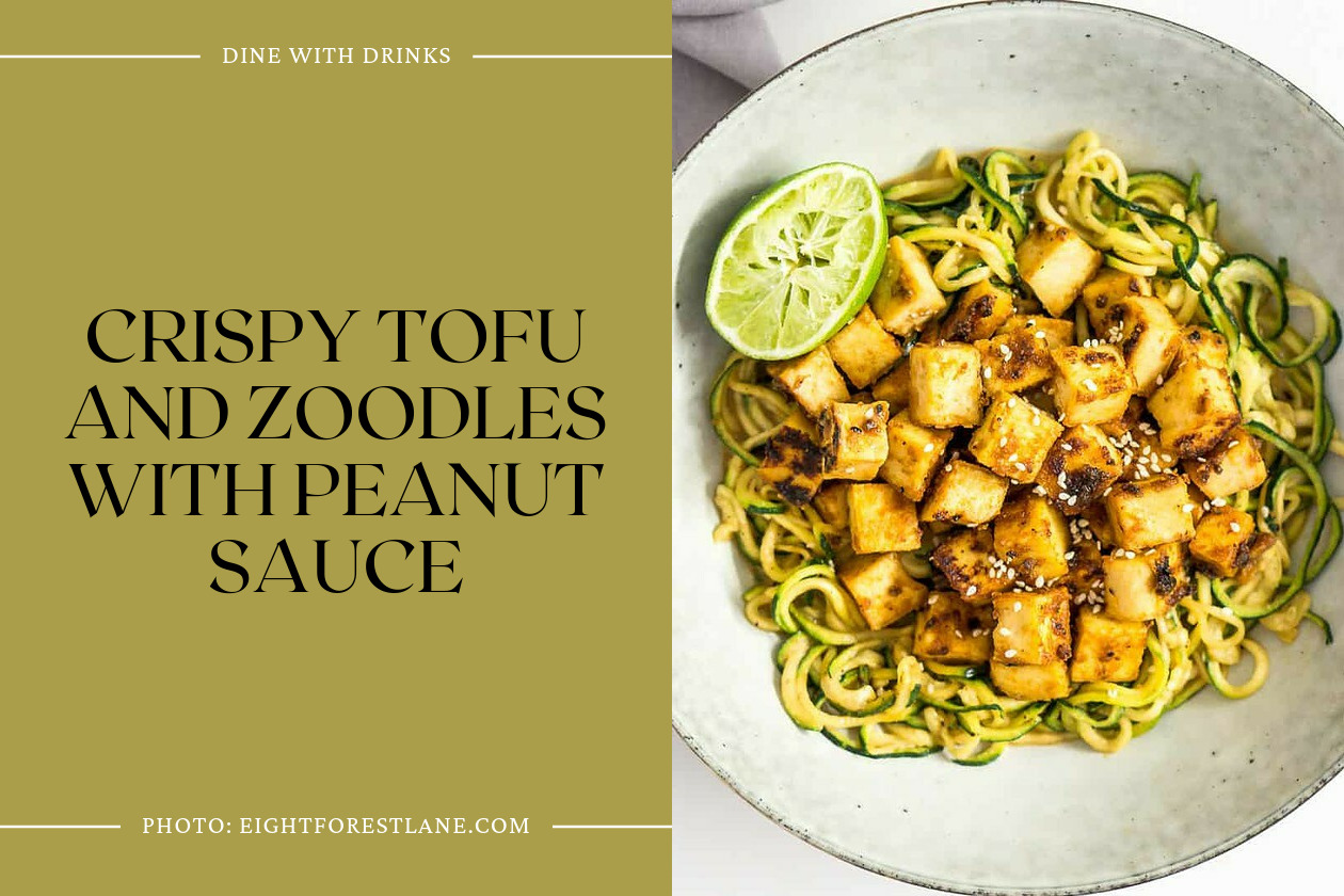 Crispy Tofu And Zoodles With Peanut Sauce