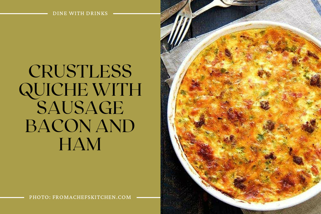 Crustless Quiche With Sausage Bacon And Ham