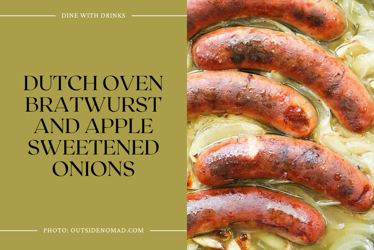 Dutch Oven Bratwurst And Apple Sweetened Onions