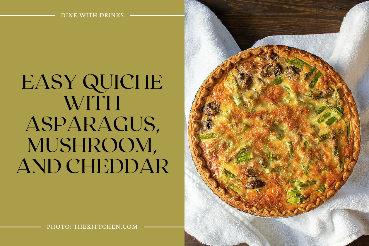 Easy Quiche With Asparagus, Mushroom, And Cheddar