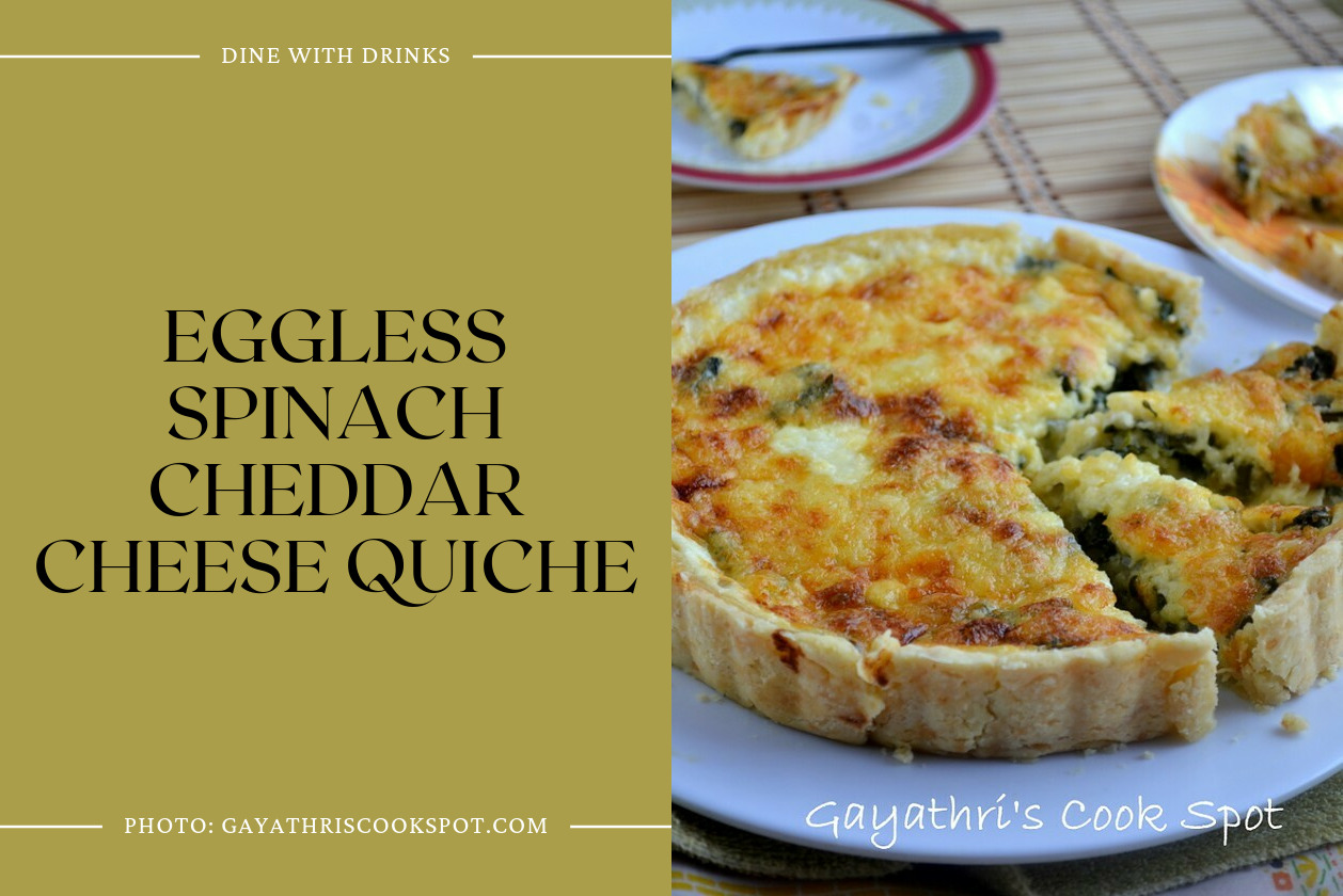 Eggless Spinach Cheddar Cheese Quiche