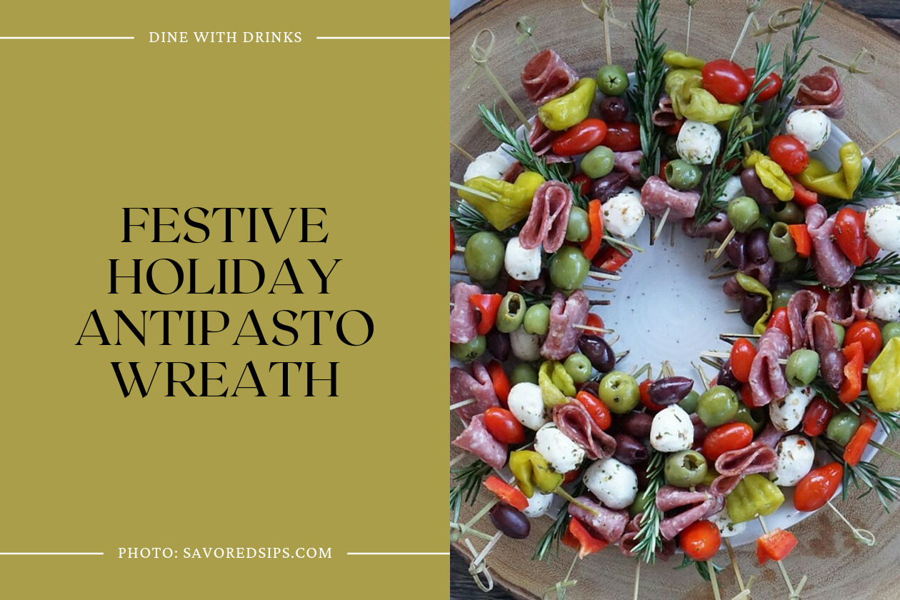 Festive Holiday Antipasto Wreath