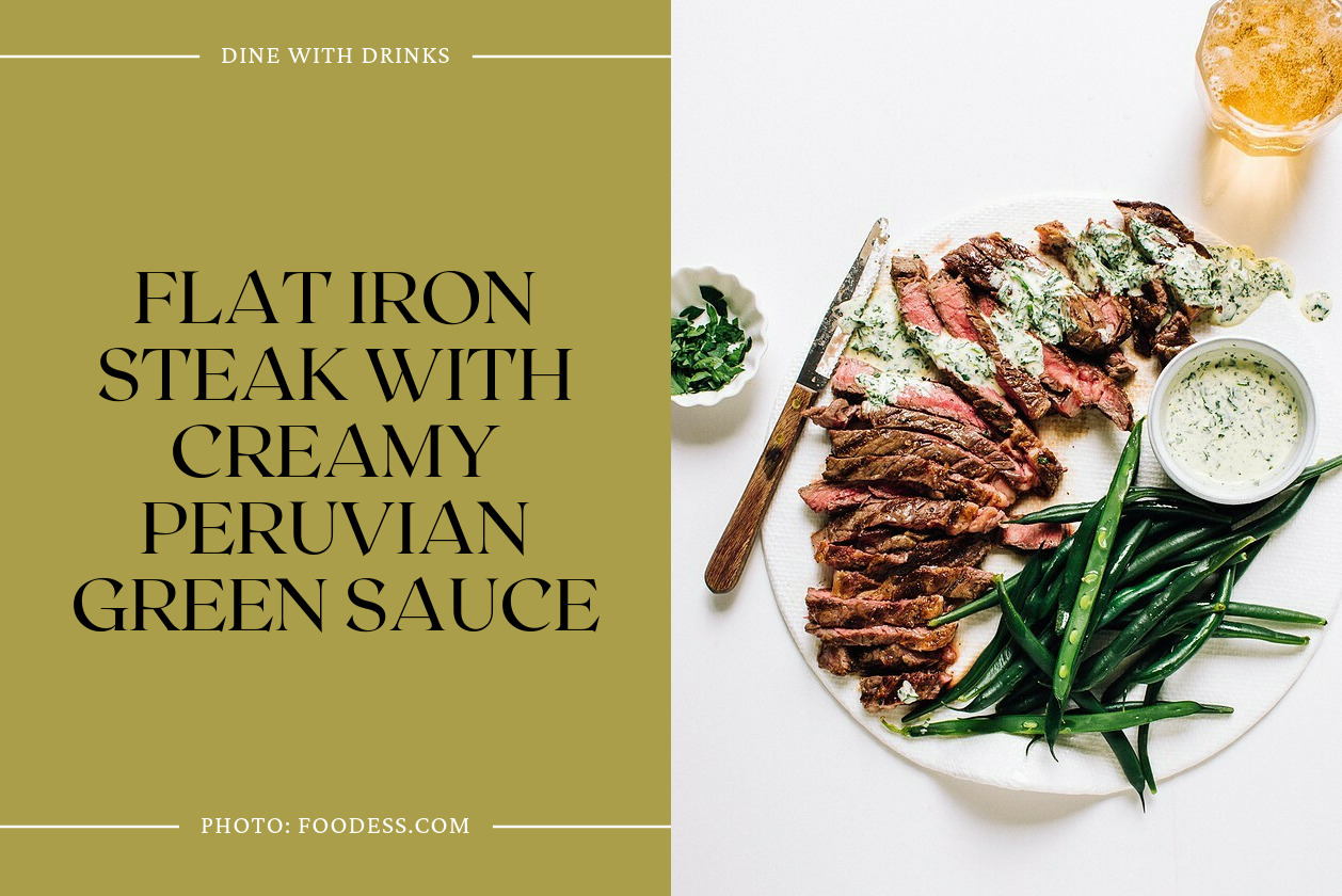 Flat Iron Steak With Creamy Peruvian Green Sauce