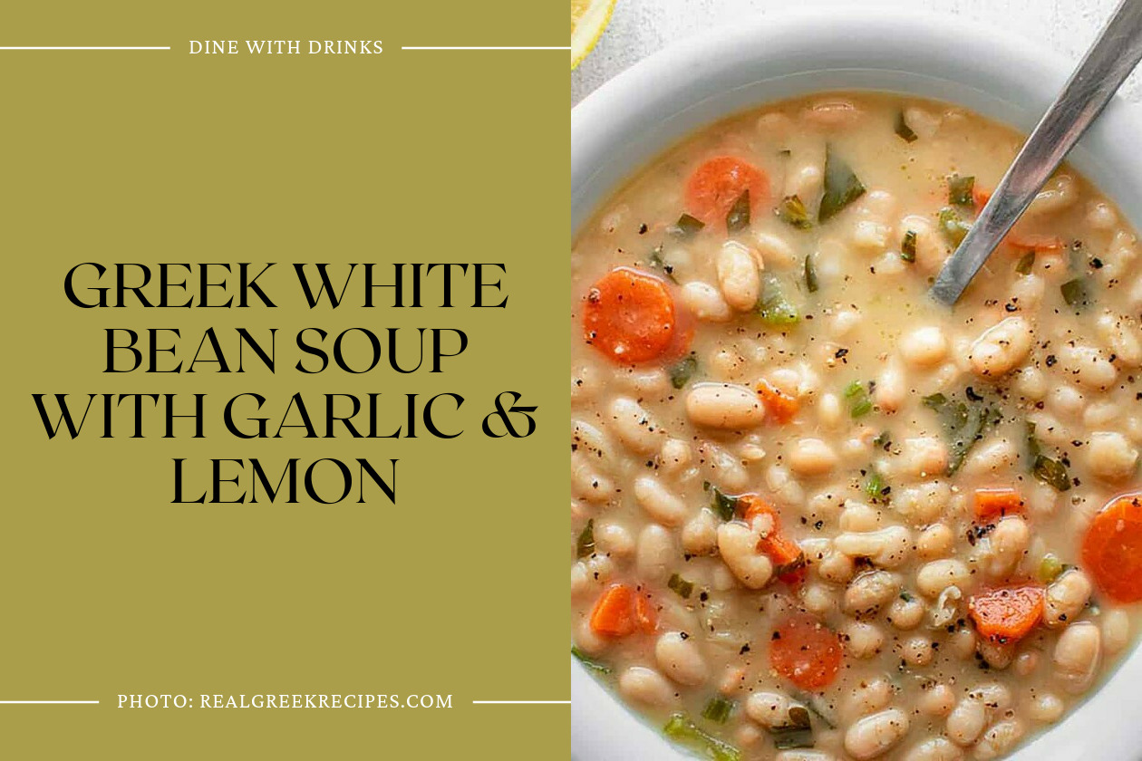 Greek White Bean Soup With Garlic & Lemon