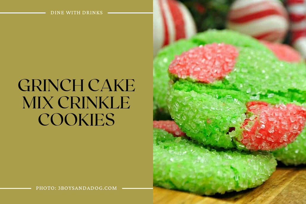 Grinch Cake Mix Crinkle Cookies