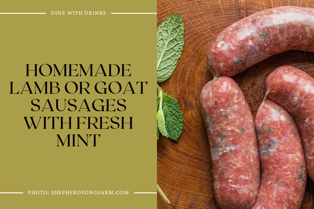 Homemade Lamb Or Goat Sausages With Fresh Mint