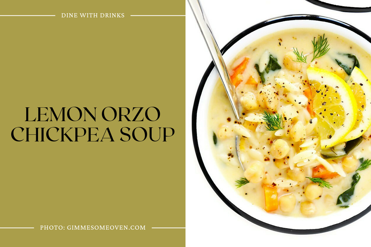 Lemon Orzo Chickpea Soup
