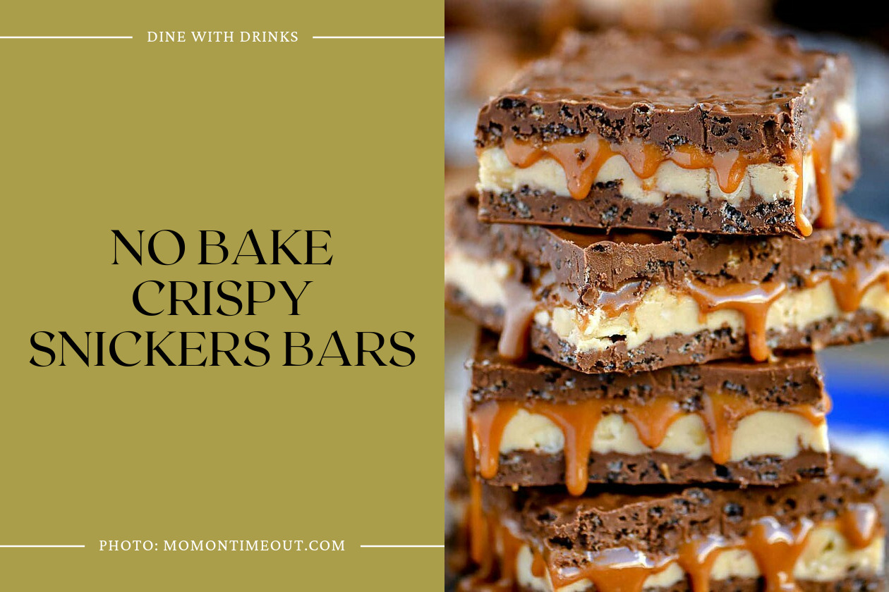 No Bake Crispy Snickers Bars