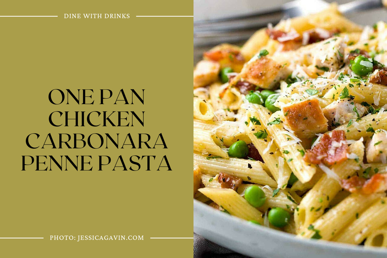 One Pan Chicken Carbonara Penne Pasta
