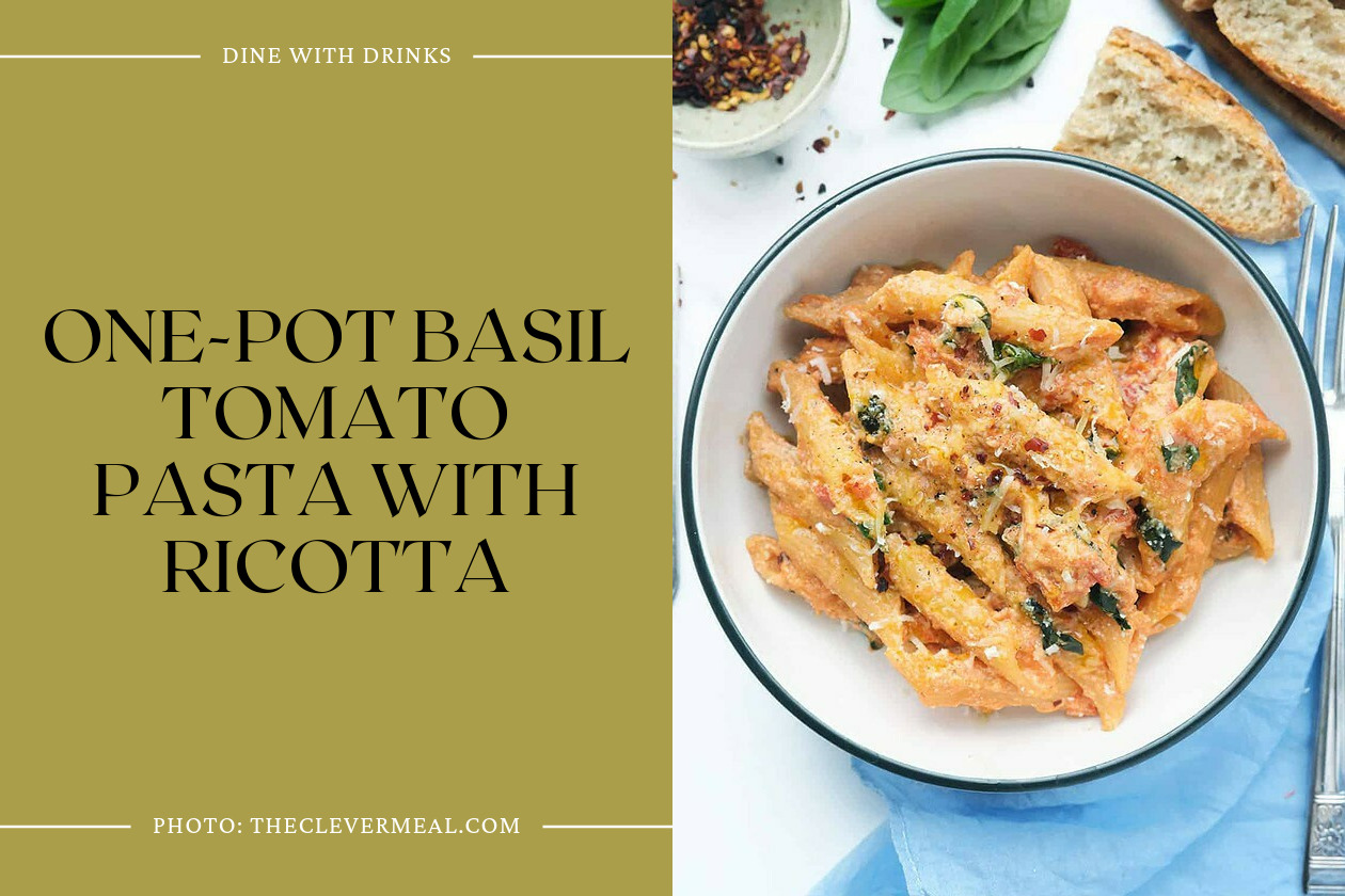 One-Pot Basil Tomato Pasta With Ricotta