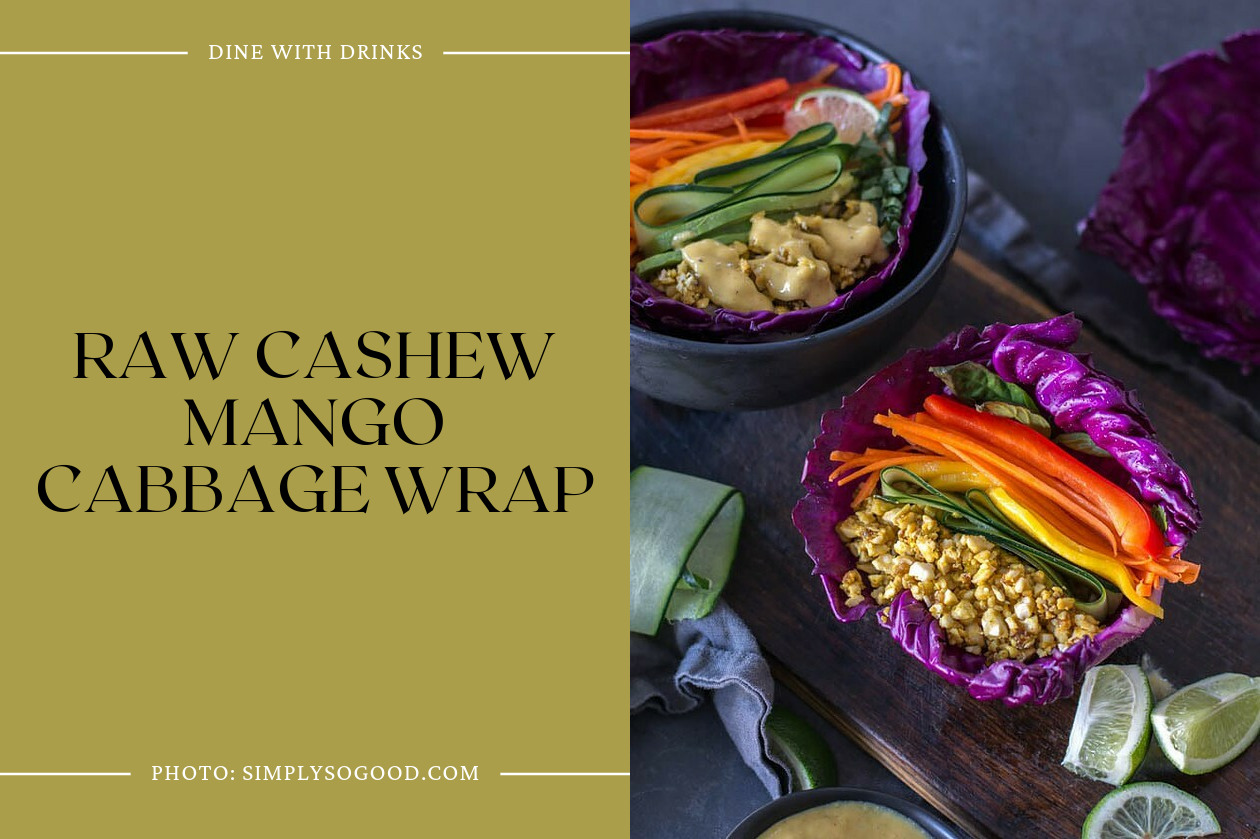Raw Cashew Mango Cabbage Wrap