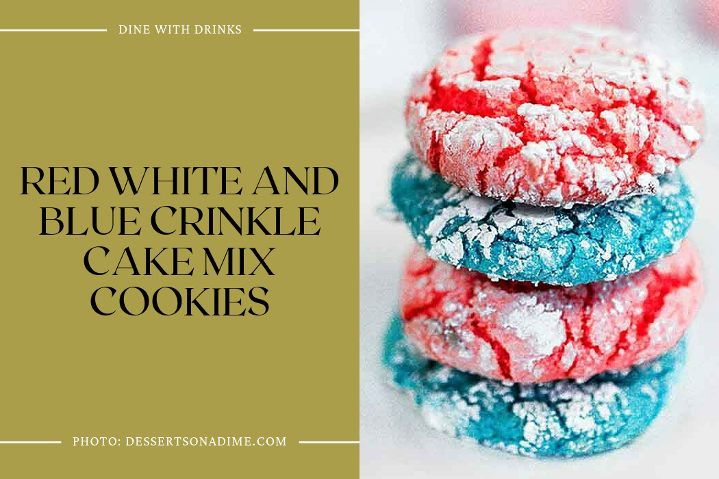 Red White And Blue Crinkle Cake Mix Cookies