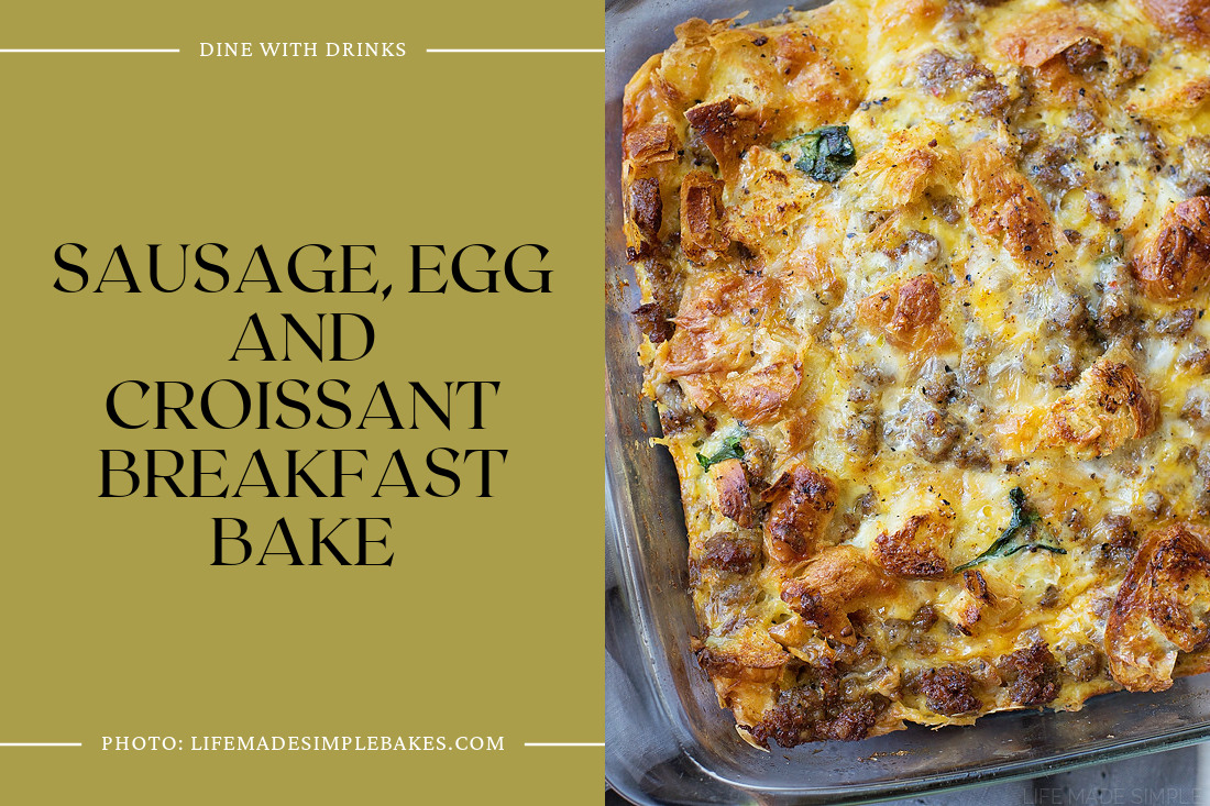 Sausage, Egg And Croissant Breakfast Bake