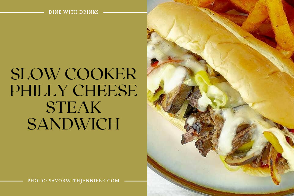 Slow Cooker Philly Cheese Steak Sandwich