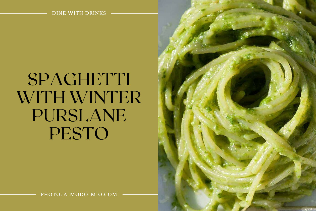 Spaghetti With Winter Purslane Pesto
