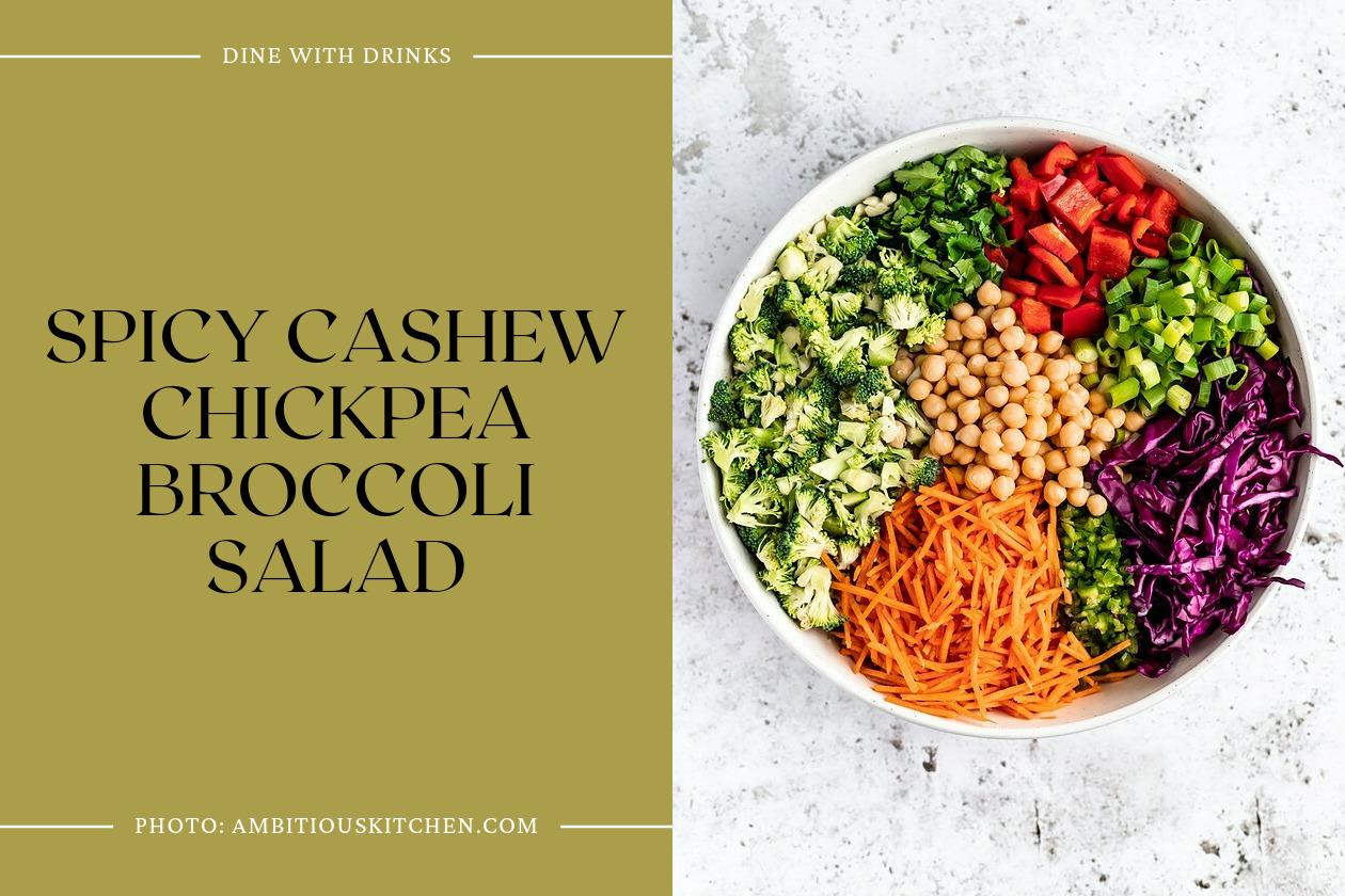 Spicy Cashew Chickpea Broccoli Salad