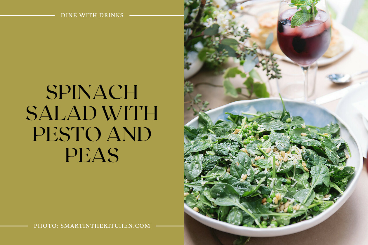 Spinach Salad With Pesto And Peas