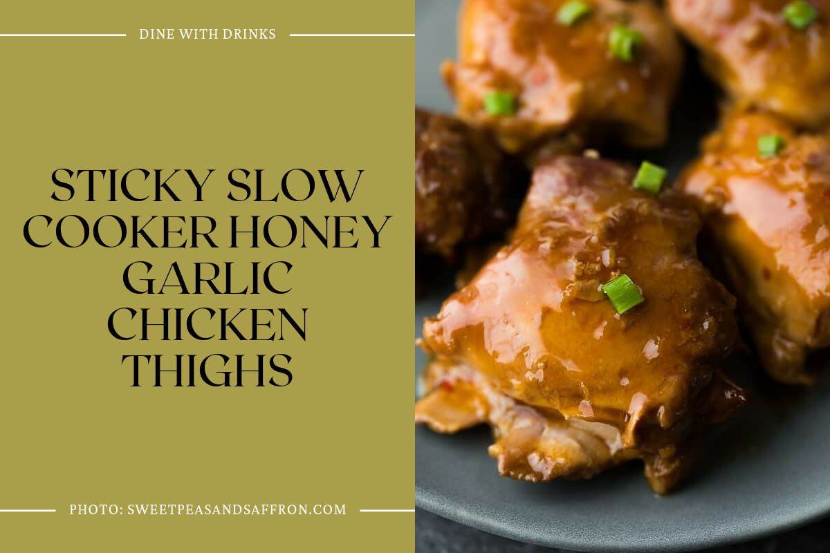 Sticky Slow Cooker Honey Garlic Chicken Thighs