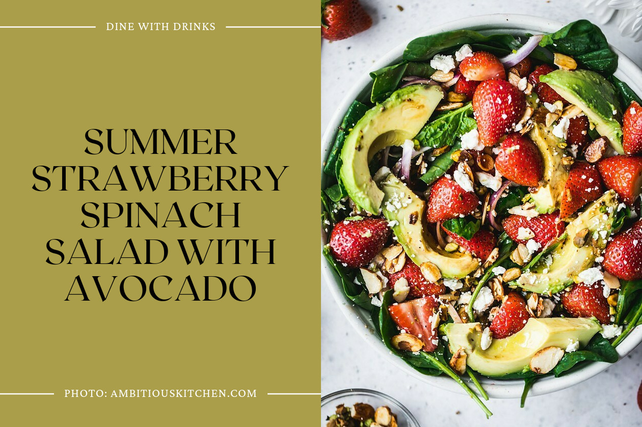 Summer Strawberry Spinach Salad With Avocado
