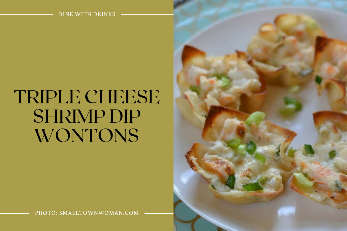 Triple Cheese Shrimp Dip Wontons