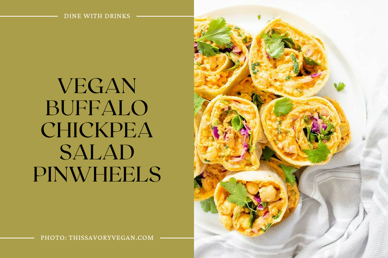 Vegan Buffalo Chickpea Salad Pinwheels