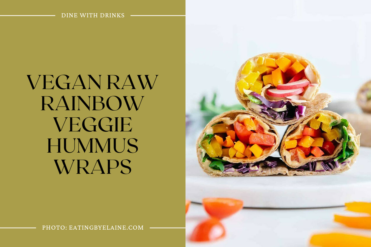 Vegan Raw Rainbow Veggie Hummus Wraps