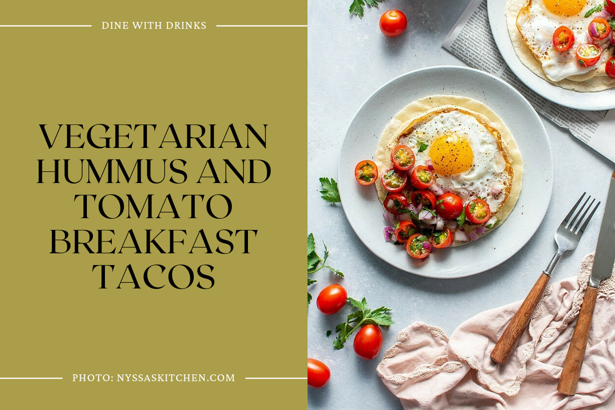Vegetarian Hummus And Tomato Breakfast Tacos