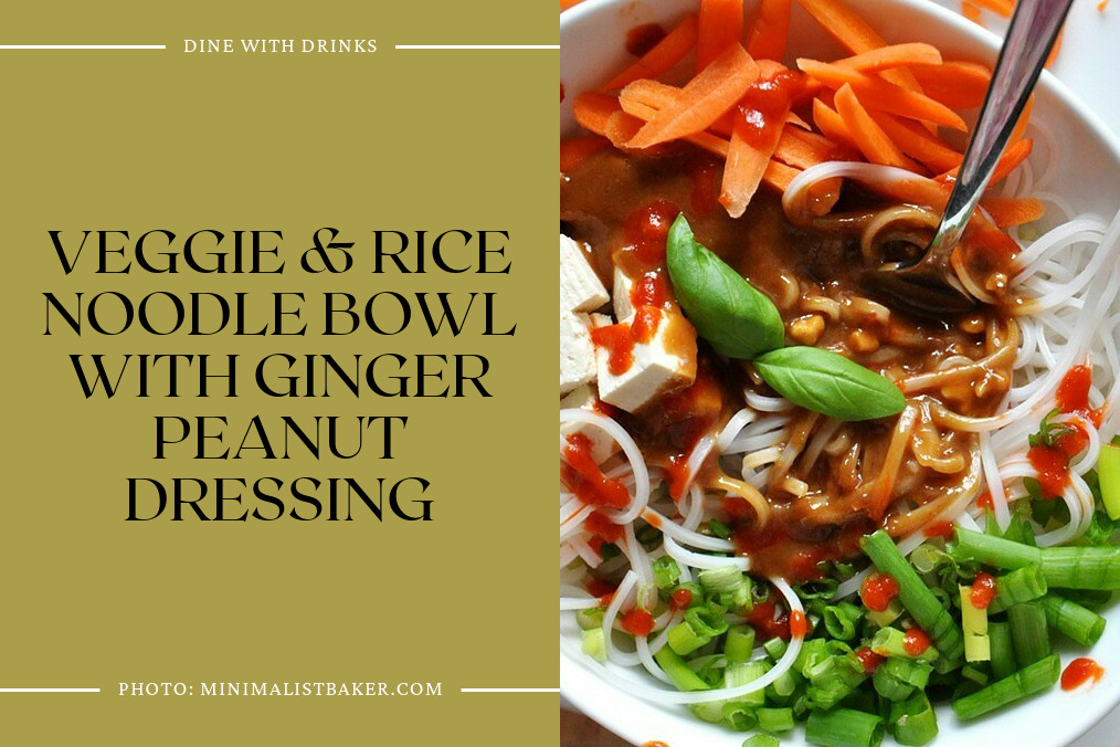Veggie & Rice Noodle Bowl With Ginger Peanut Dressing
