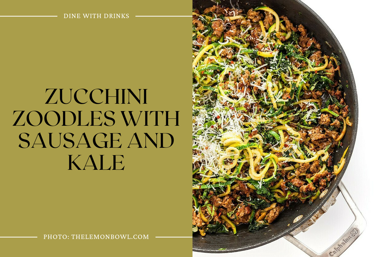 Zucchini Zoodles With Sausage And Kale