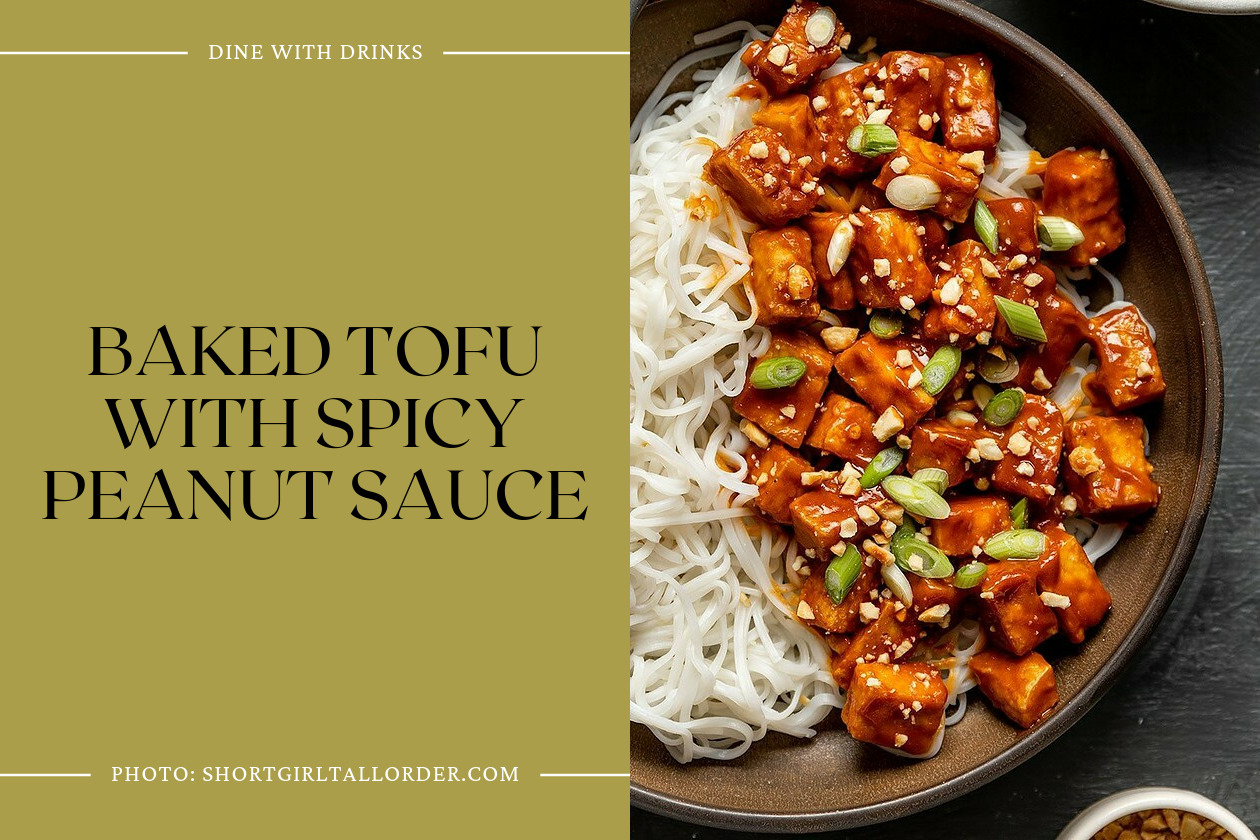 Baked Tofu With Spicy Peanut Sauce