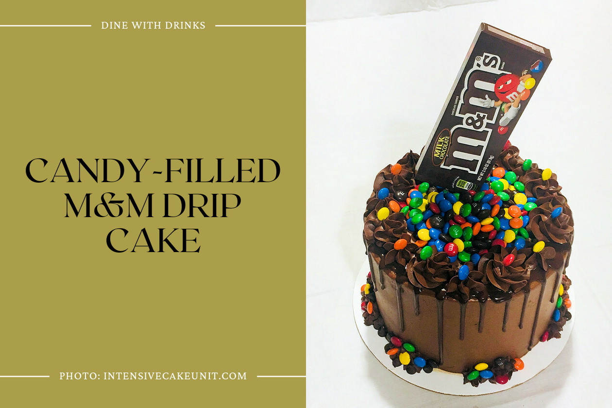 Candy-Filled M&M Drip Cake