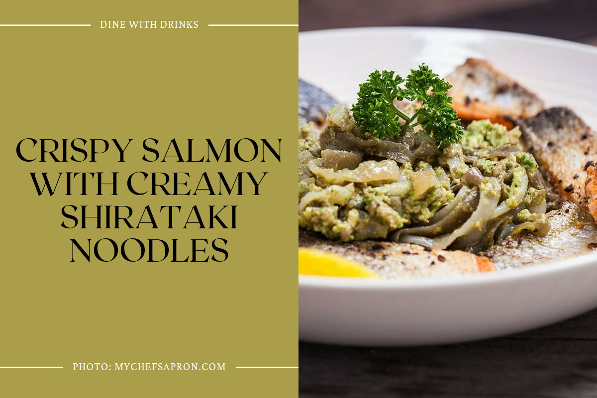 Crispy Salmon With Creamy Shirataki Noodles