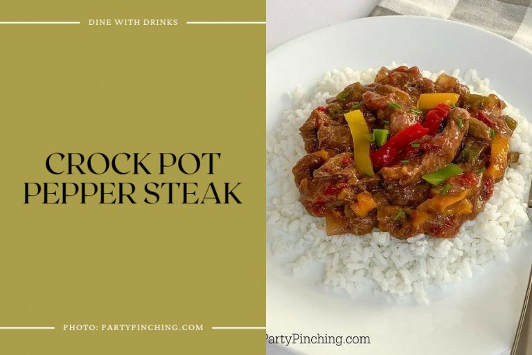 26 Crock Pot Steak Recipes To Sizzle Your Taste Buds DineWithDrinks   Crock Pot Pepper Steak 2 768x513 