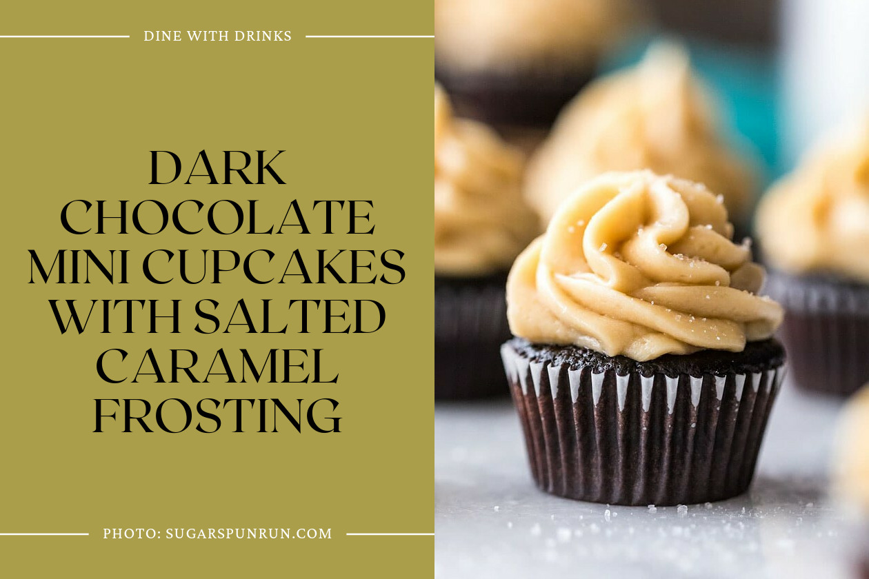 Dark Chocolate Mini Cupcakes With Salted Caramel Frosting