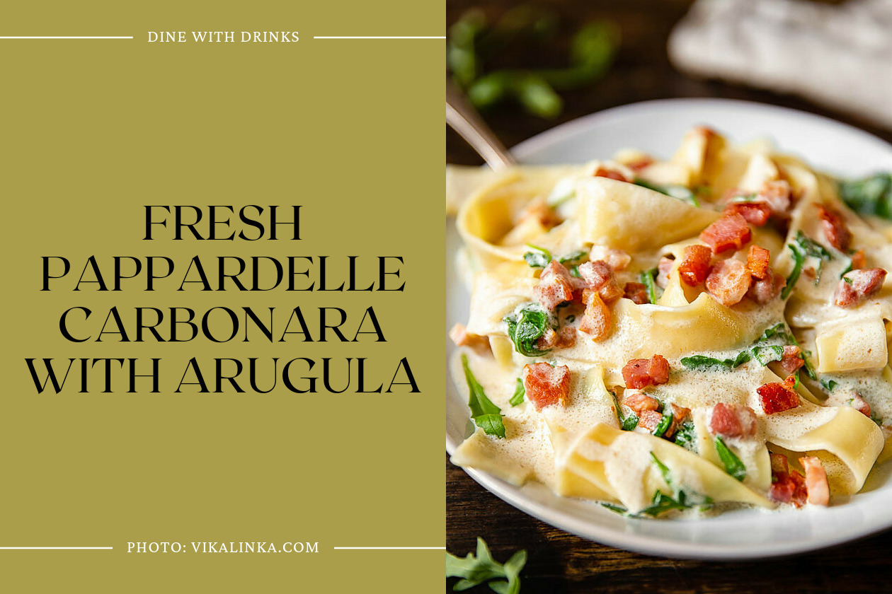 Fresh Pappardelle Carbonara With Arugula