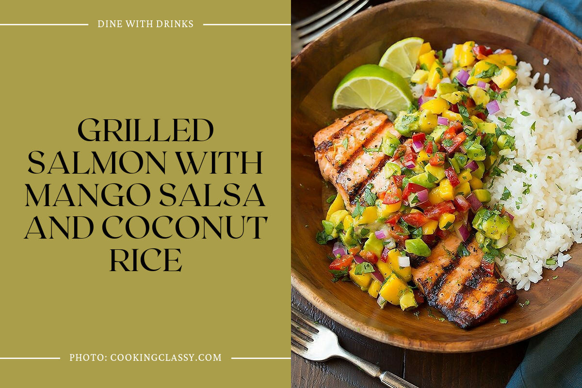 Grilled Salmon With Mango Salsa And Coconut Rice