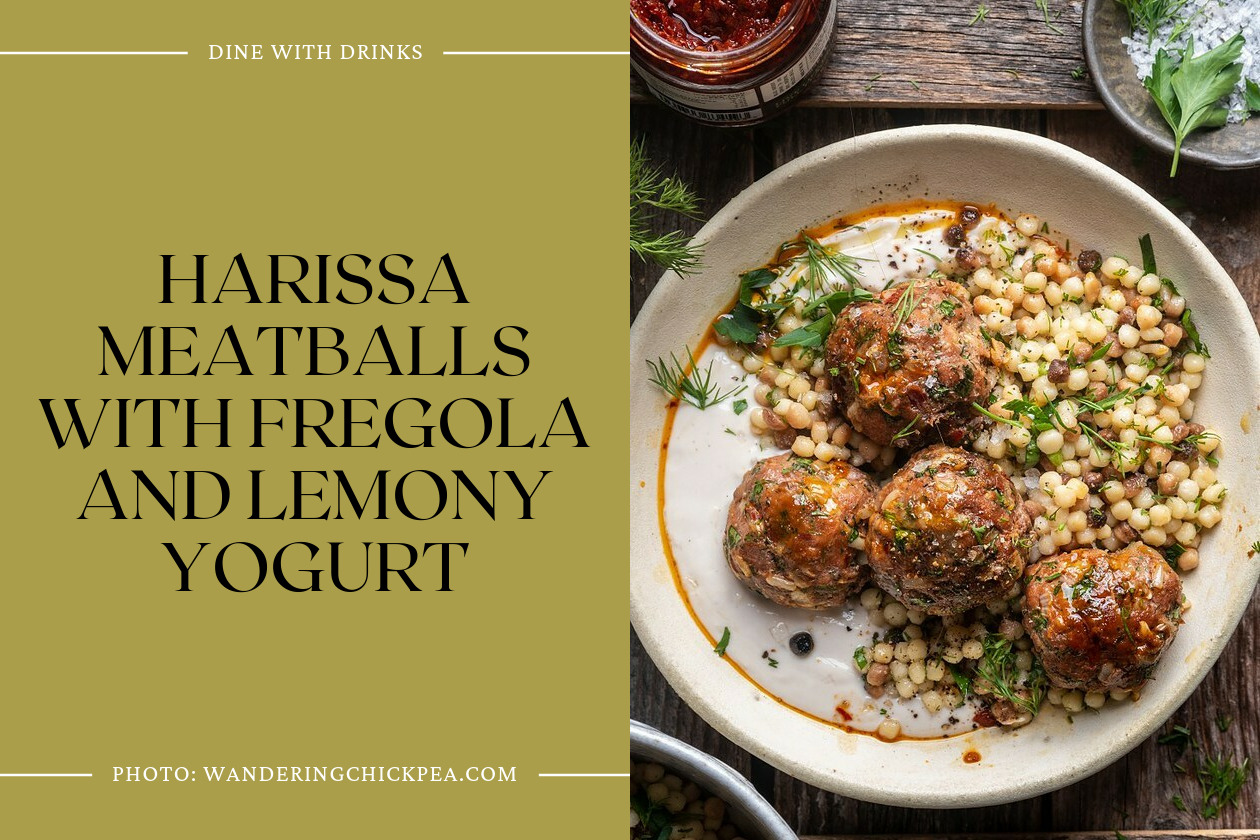 Harissa Meatballs With Fregola And Lemony Yogurt