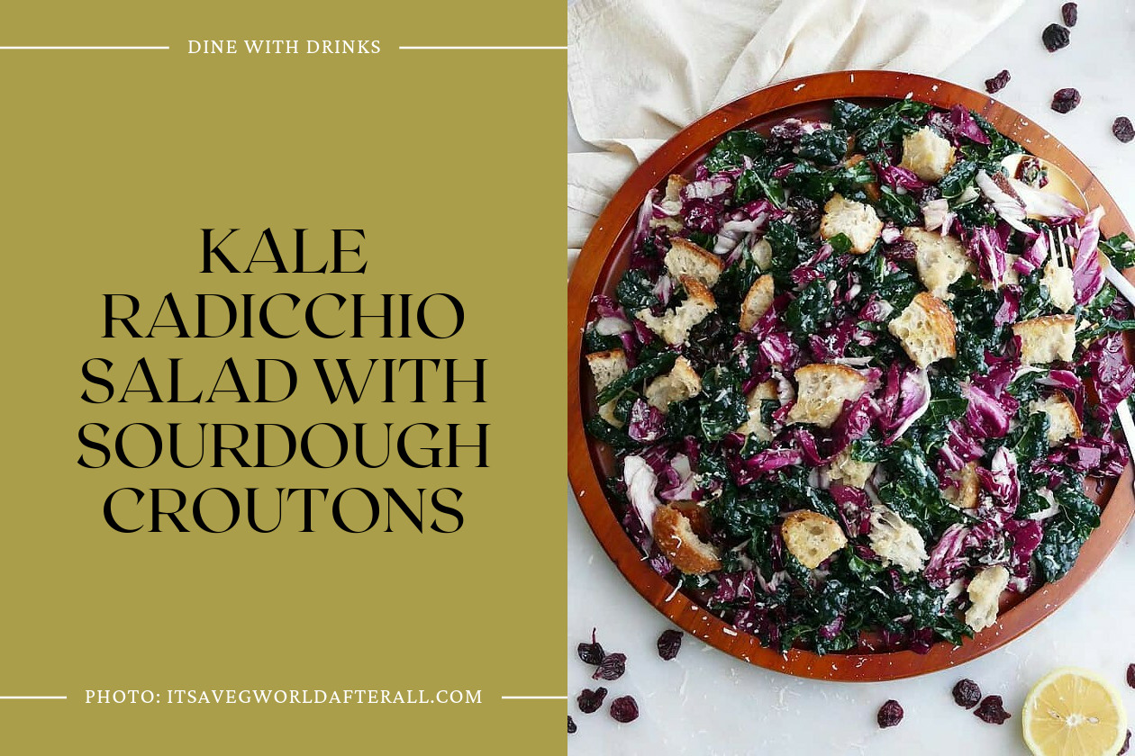 Kale Radicchio Salad With Sourdough Croutons