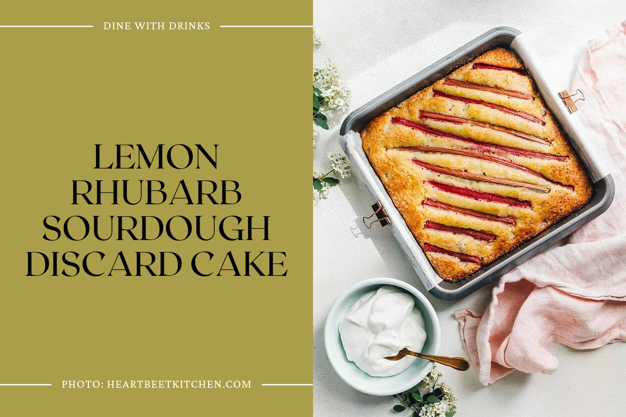 Lemon Rhubarb Sourdough Discard Cake