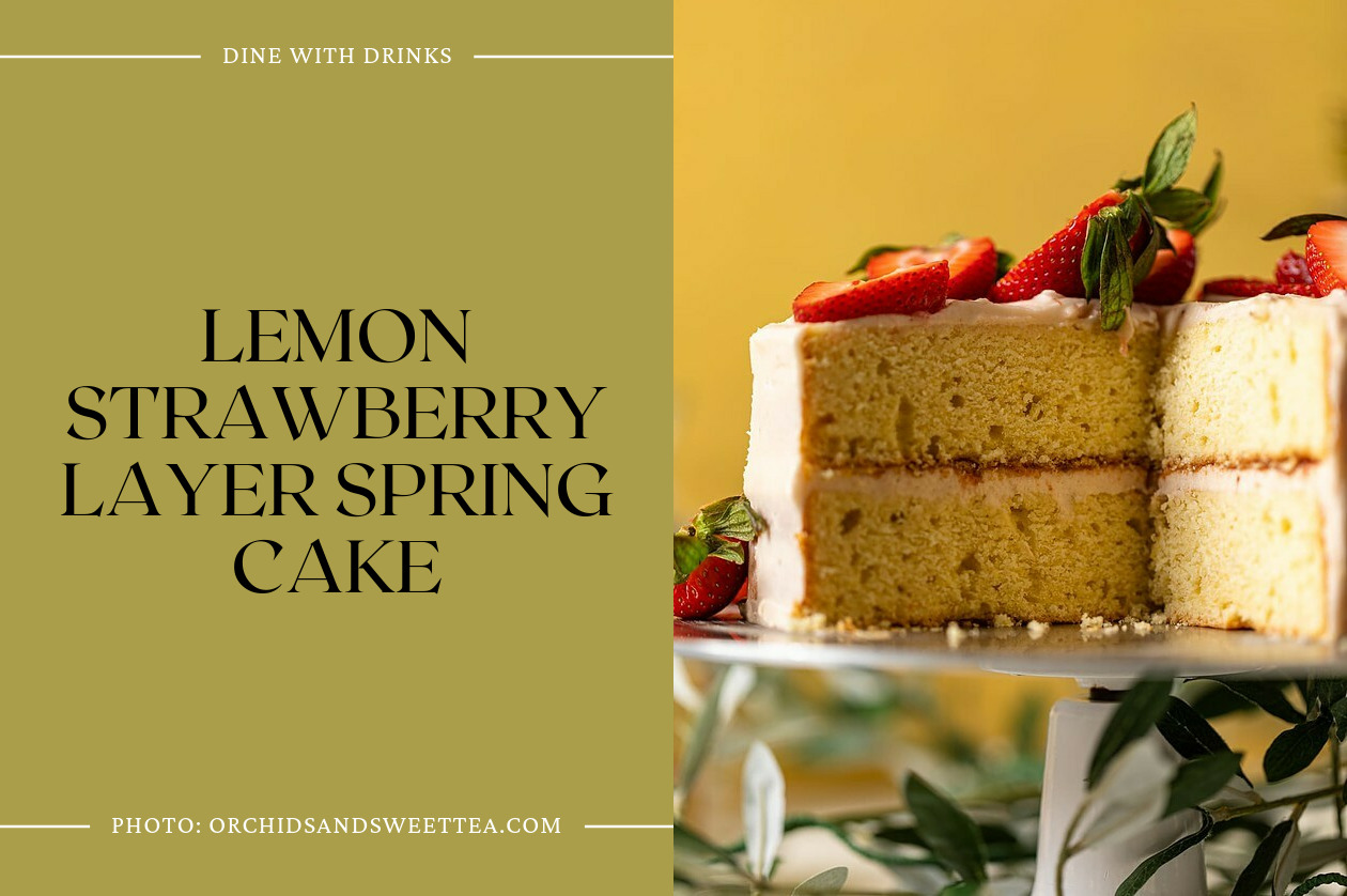 Lemon Strawberry Layer Spring Cake