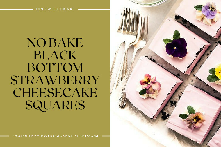 No Bake Black Bottom Strawberry Cheesecake Squares