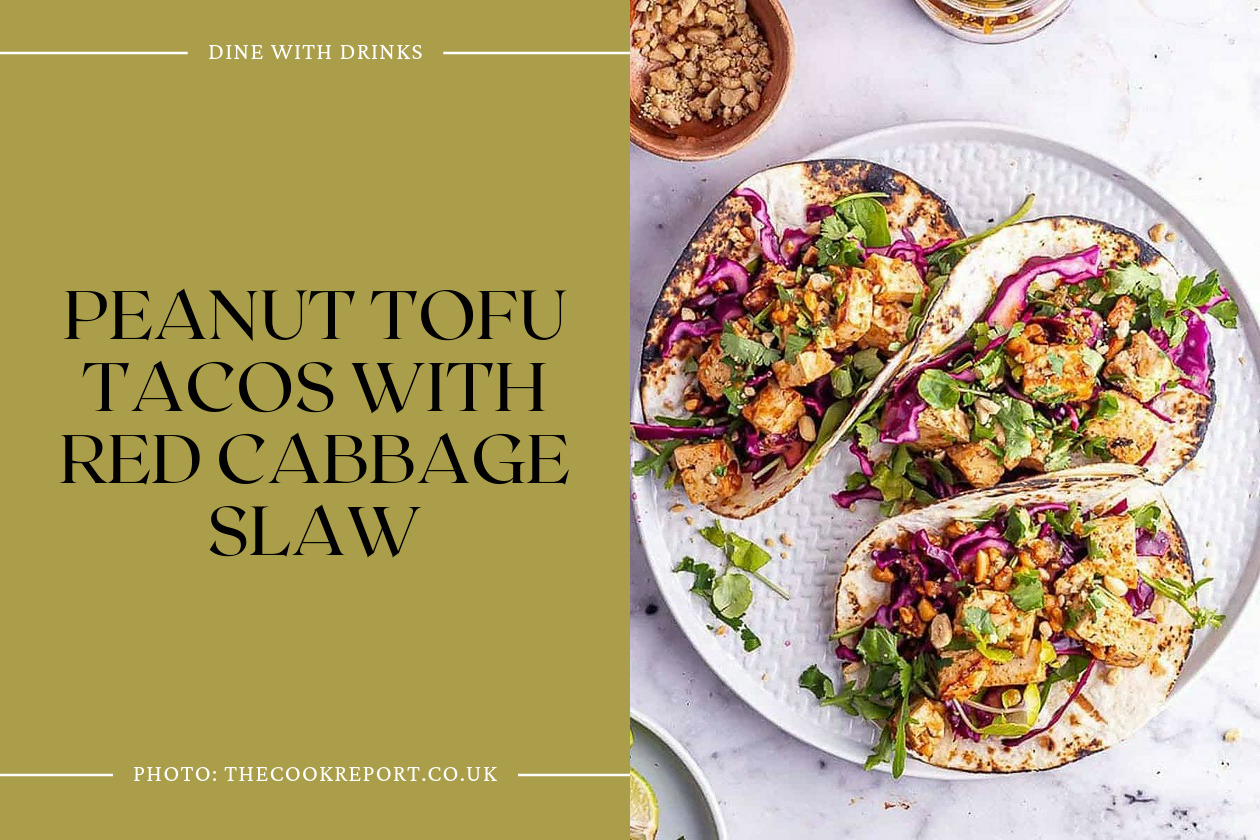 Peanut Tofu Tacos With Red Cabbage Slaw