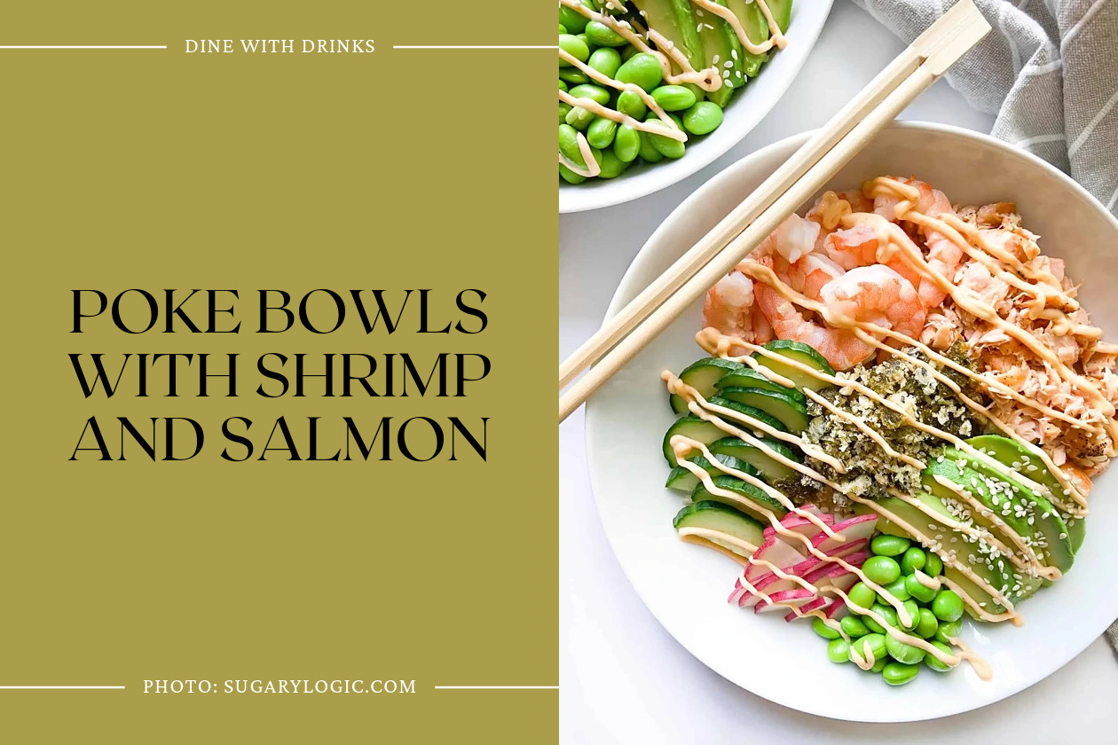Poke Bowls With Shrimp And Salmon