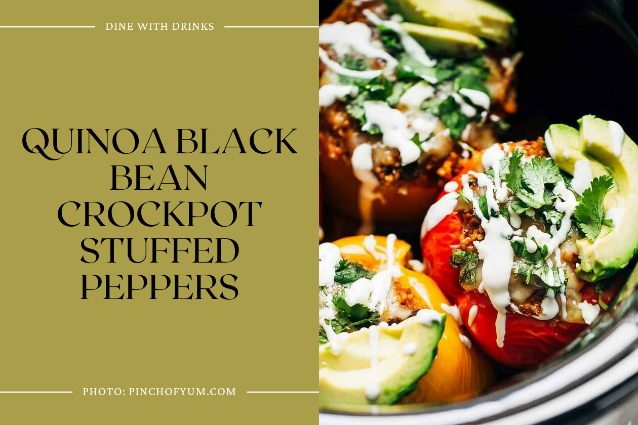 Quinoa Black Bean Crockpot Stuffed Peppers