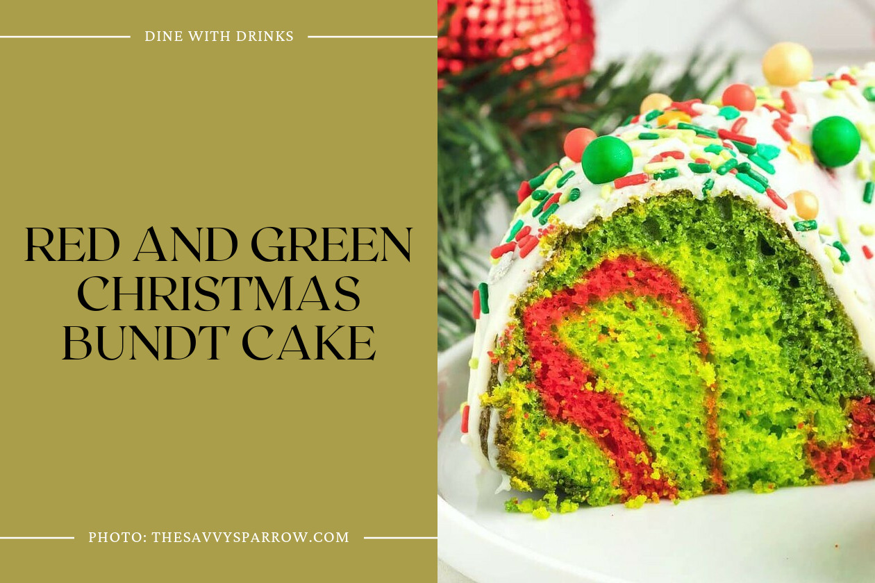 Red And Green Christmas Bundt Cake