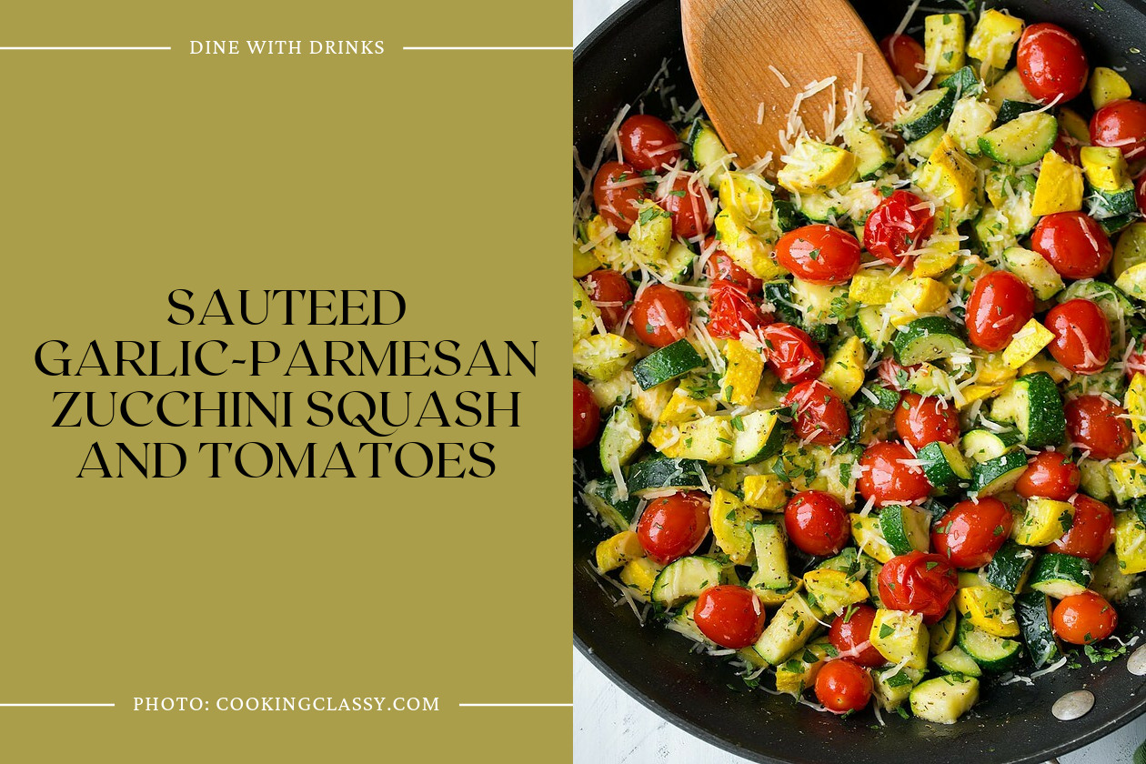 Sauteed Garlic-Parmesan Zucchini Squash And Tomatoes