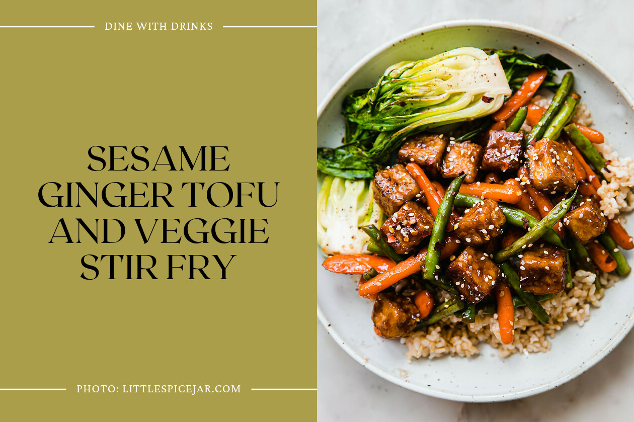 Sesame Ginger Tofu And Veggie Stir Fry